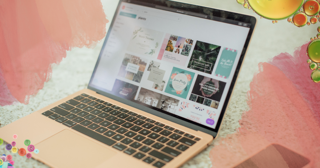 laptop showing canva web designing tool