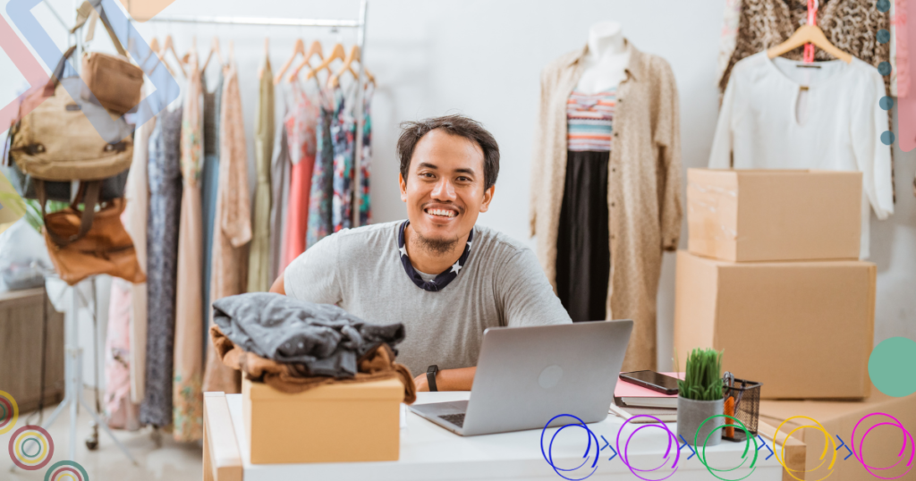male dropshipper selling garments and bags