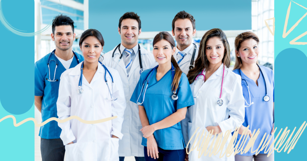 7 medical professionals 4 women and 3 men
