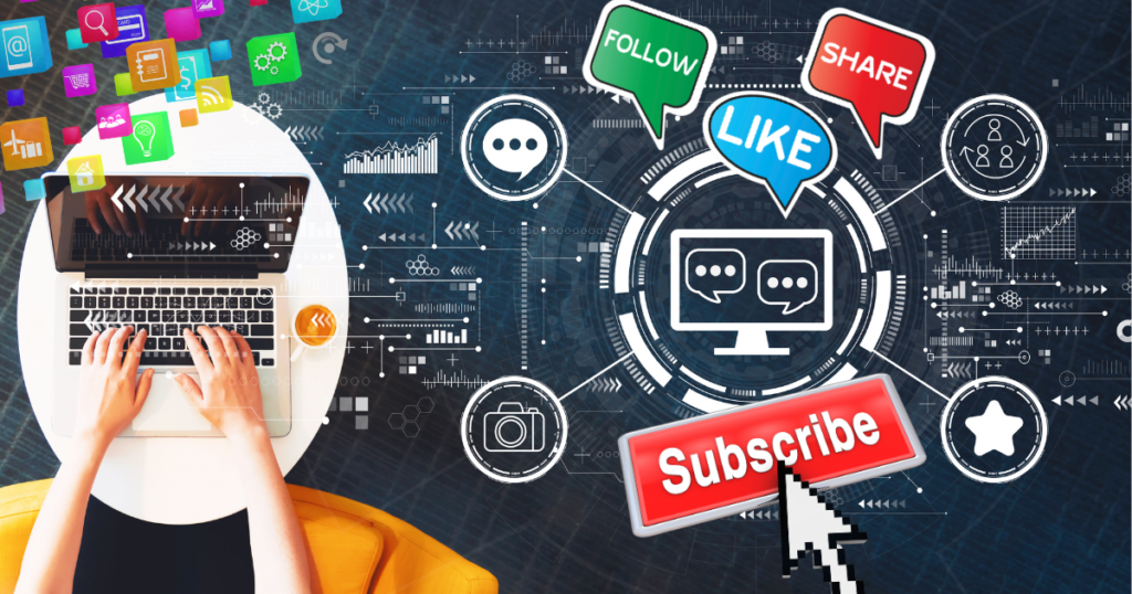 social media manager working on increasing likes, follows, shares, and subscribers.