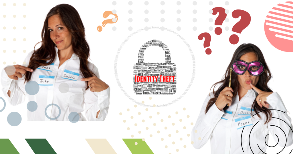 a female identity theft taking advantage of another individual's personal information.