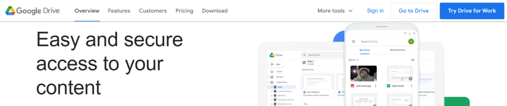 Best Free Productivity Tools - Google Drive